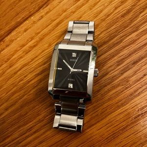 Guess Stainless Steel Watch Silver with Black Face